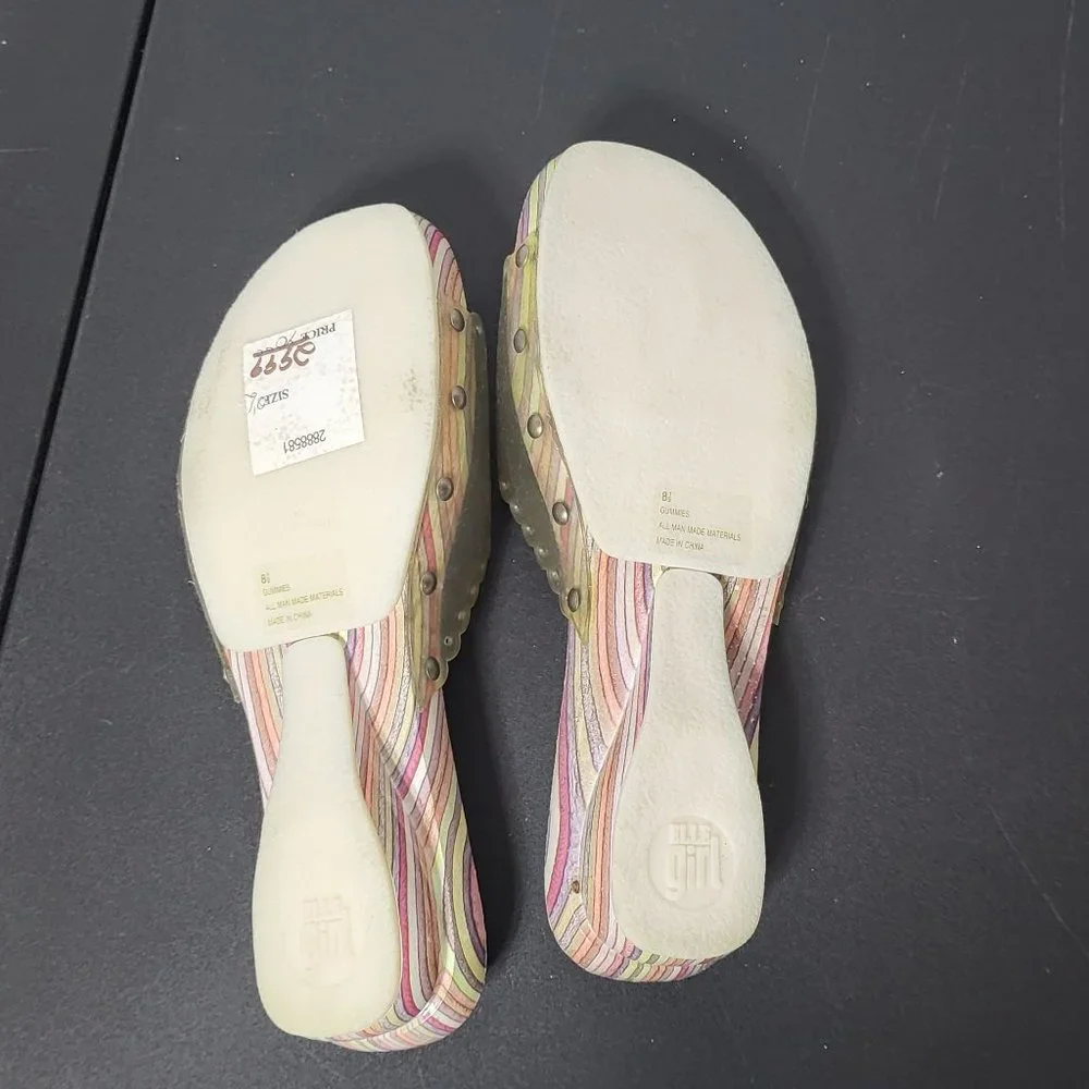 Elle Girl Womens Clear Gummies‎ Gummy Slip On Sandals Size 8.5 Slides y2k Retro
